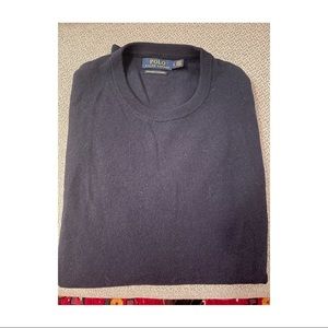 Navy blue large Ralph Lauren pullover. Washable cashmere. Like new.